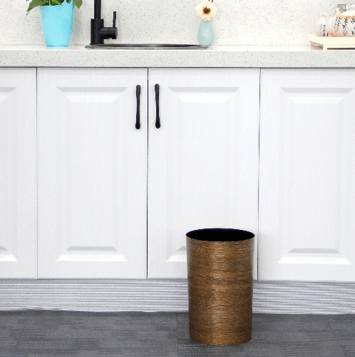 ICLEAN ถังขยะกลม 8 ลิตร รุ่น TG51717 ขนาด 20x20x29.8ซม. ลายไม้