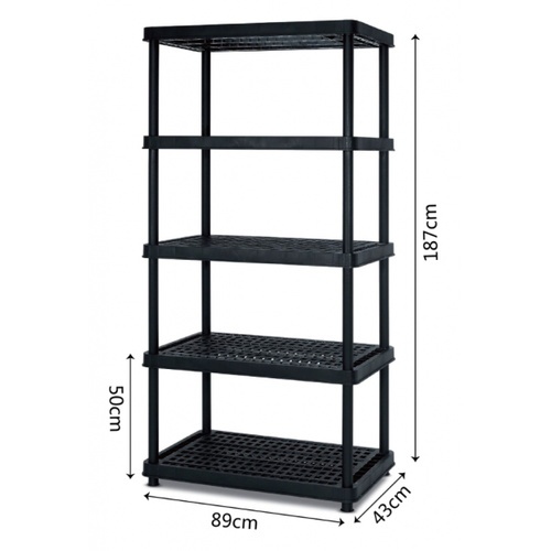 SAKU ชั้นวางของอเนกประสงค์ 5 ชั้น รุ่น TG59940S5 ขนาด 90x44x184 cm. สีดำ
