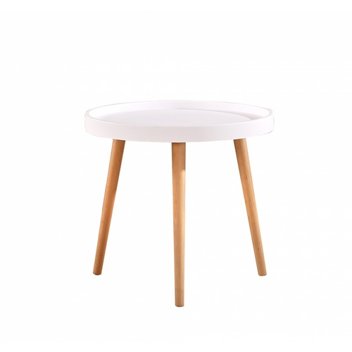 PULITO โต๊ะกลางทรงกลม รุ่น XK004A ขนาด 50×50×46 ซม. สีขาว