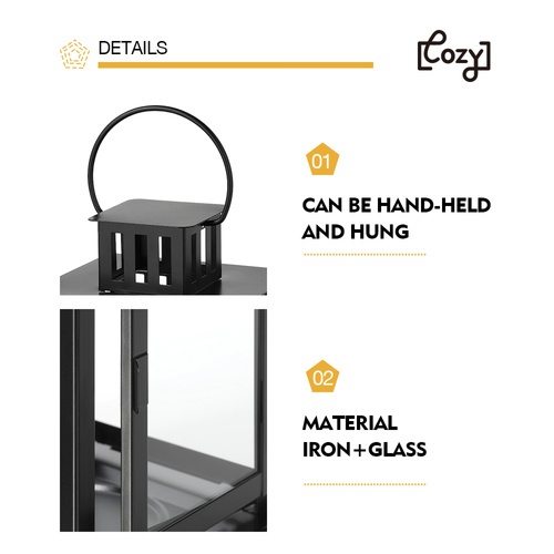 COZY ตะเกียงเทียน รุ่น GUS 13×13×28 ซม.  สีดำ