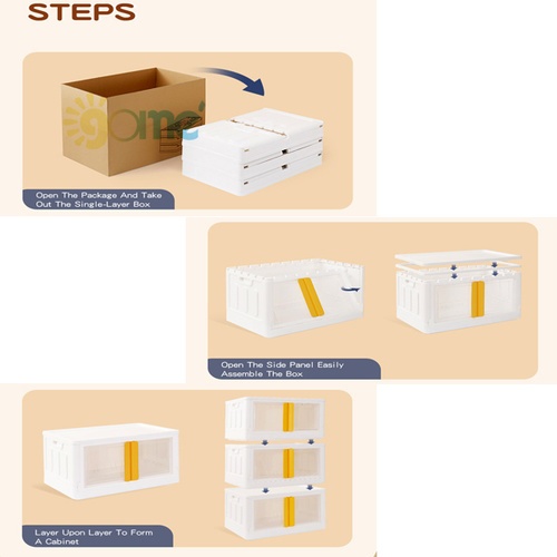 GOME กล่องพับได้บานเปิด รุ่น 14328 ขนาด 40x64x37 ซม.(72L) สีขาว 