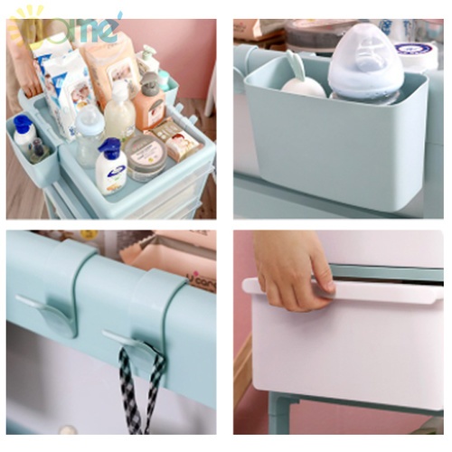 GOME ชั้นวางของ 5 ชั้น มีล้อเลื่อน รุ่นG-3223122 ขนาด 42x46x89 ซม. สีฟ้า/ใส