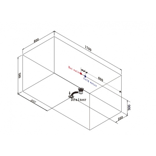 Verno อ่างอาบน้ำอะครีลิก (รวมก๊อก) รุ่น อาชิ VN-C3176 ขนาด 80x170x58 ซม.
