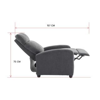 PULITO เก้าอี้พักผ่อนผ้า รุ่น MAROSE ขนาด 67x87x100 ซม. สีเทาเข้ม 