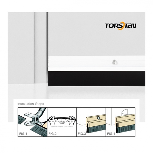 TORSTEN เส้นกันแมลงอะลูมิเนียม แถบยาง รุ่นKZT059-WH 100ซม. สีขาว