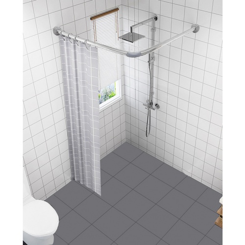 Primo ราวม่านห้องน้ำสแตนเลส ตัว L ขนาด 90x90ซม. รุ่น JMSR84011 สีโครม 