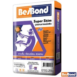 BESBOND ปูนฉาบแต่งผิว SUPER SKIM 20 กก. สีเทา