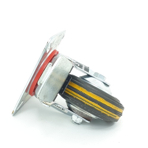 KAMPER ล้อยางแป้น มีเบรค 3นิ้ว (75มม) รุ่น 1013075