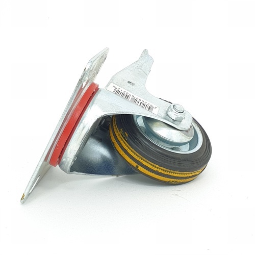 KAMPER ล้อยางแป้น มีเบรค 3นิ้ว (75มม) รุ่น 1013075