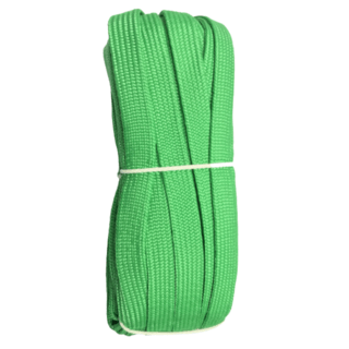 เชือกถักแบน ขนาด 20มม.สีเขียว ยาว 20 เมตร