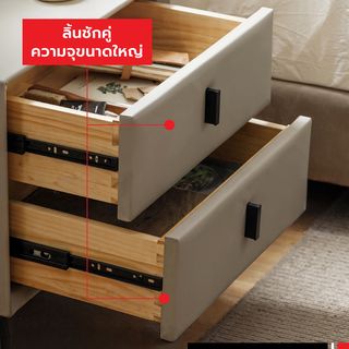 DELICATO ตู้ข้างเตียง รุ่น NOVA ขนาด 50x40x43 ซม. สีเทามิสต์เกรย์ 