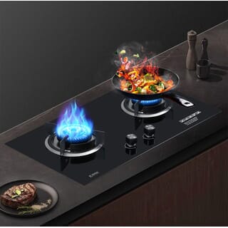 KOCH KITCHEN เตาแก๊สแบบฝังหน้ากระจก 2 หัวเตา NICASIO K-01 สีดำ