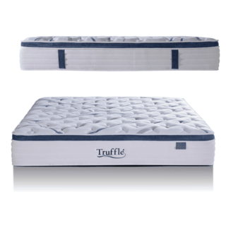 Truffle ที่นอนพ็อกเก็ตสปริงเสริมยางพารา รุ่น Petunia ขนาด 180x200x29 ซม. (6ฟุต) สีขาว-น้ำเงิน