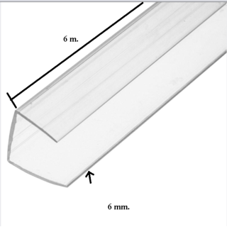 WELLINGTON อุปกรณ์โพลีคาร์บอเนต  U 6มม.ยาว 6เมตร สีใส