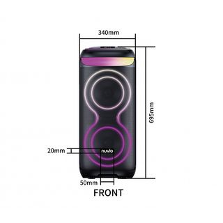 NUVIO ลำโพงปาร์ตี้ตั้งพื้น พร้อมไมค์โครโฟน ขนาด 6.5 นิ้ว รุ่น TF-HXS69 สีดำ