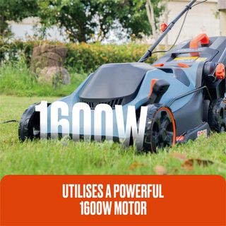 SENIX รถเข็นตัดหญ้าไฟฟ้า 380 มม. 1,600W (พ่วงสายไฟ 8 เมตร) รุ่น LPPE16-M1-EU สีน้ำเงิน - ดำ
