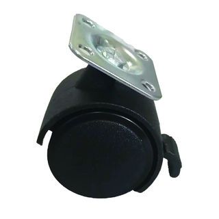 KAMPER ล้อแป้นหมุน Black Nylon มีเบรค 40มม (1.5นิ้ว) รุ่น TWPB-40
