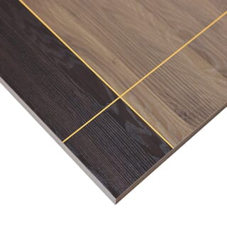 WELLINGTAN ประตูยูพีวีซีบานทึบเซาะร่อง UPVC-WEFU010-3 ขนาด 80x200ซม. สีทูโทน น้ำตาลอ่อน-วอลนัท (เจาะลูกบิด)