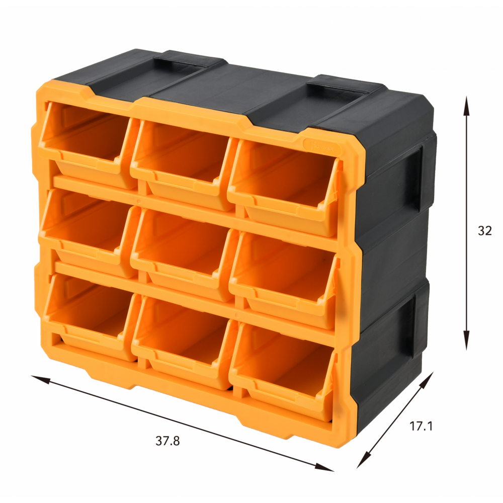 HUMMER ตู้พร้อมกล่องใส่อะไหล่พลาสติก 9ถาด รุ่น 320676