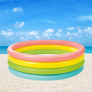 INTEX สระว่ายน้ำเป่าลมทรงกลม รุ่น 56441NP ขนาด 168x168x46 ซม. สีรุ้ง