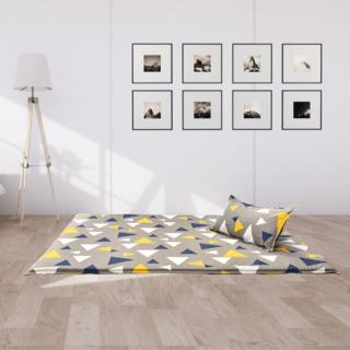 TRUFFLE ปิกนิคใยสังเคราะห์ พร้อมหมอน1ใบ หนา 2 นิ้ว ขนาด 5ฟุต สีเทา