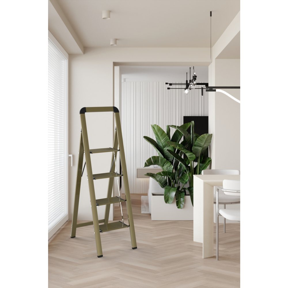 HUMMER บันไดอะลูมิเนียมพร้อมมือจับ 4ขั้น รุ่นWK4004-4F