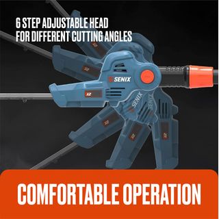 SENIX เครื่องตัดพุ่มไม้สูงไร้สาย ขนาด 21 นิ้ว 20V(Max) ปรับสูง 1.8 - 2.5 เมตร (พร้อมแบตเตอรี่ 2.0Ah 1 ก้อน) รุ่น HTPX2-M-EU สีน้ำเงิน - ดำ