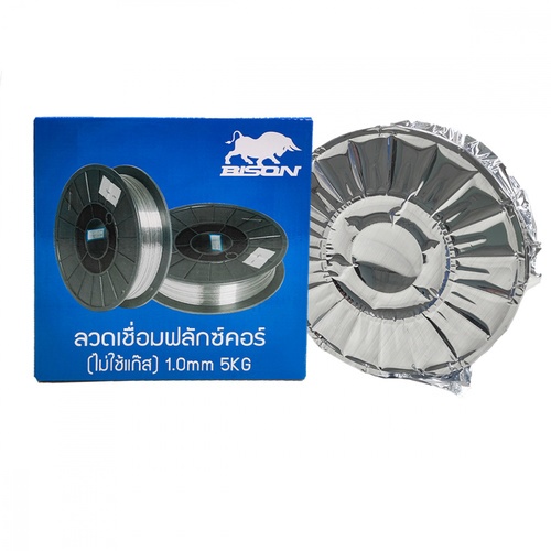 BISON ลวดเชื่อมฟลักคอร์ 1.0มม. น้ำหนัก 5กก. (ไม่ใช้แก๊ส)