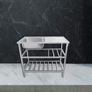 AXIA อ่างล้างจานขาตั้ง 1 หลุม 1 ที่พัก  รุ่น PP ST 10050 AXIA