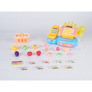 TOYS ของเล่นเครื่องแคชเชียร์คิดเงินพร้อมตะกร้าผลไม้ รุ่น L858-3H ขนาด 28x17x17 ซม. คละสี