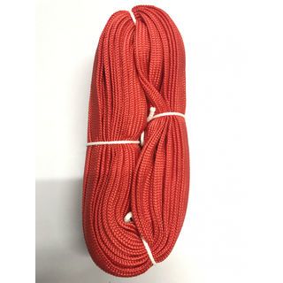 เชือกถักแบน ขนาด 20มม.สีแดง ยาว 20 เมตร