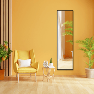 Nice กระจกมีกรอบอะลูมิเนียมตั้งพื้น รุ่น ฟีโอน่า-แบล็ค ขนาด 40x150 ซม. สีดำ