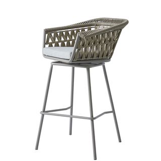 PULITO เก้าอี้สตูลบาร์ทรงสูงเชือกถัก รุ่น Jose ขนาด 68x56x100 ซม. สีเบจ