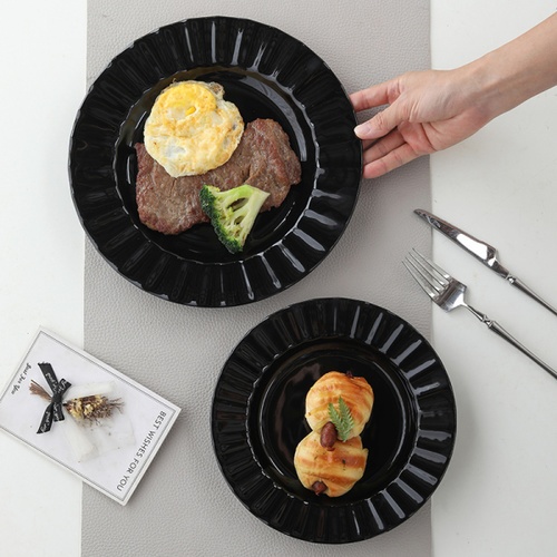 ADAMAS จานเซรามิค 8.5 นิ้ว SNOOZE-BL01 สีดำ