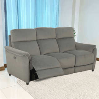 Relax studio โซฟาหนังสังเคราะห์ปรับระดับไฟฟ้า 3 ที่นั่ง ขนาด 205x98-156x100 ซม. รุ่น Orchard  สีเขียวอมเทา