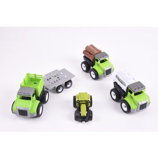 TOYS ของเล่นชุดรถบรรทุกขนรถเกษตร บรรจุ4คัน สีเขียว#9932-60A(29x9x37.5ซม.)