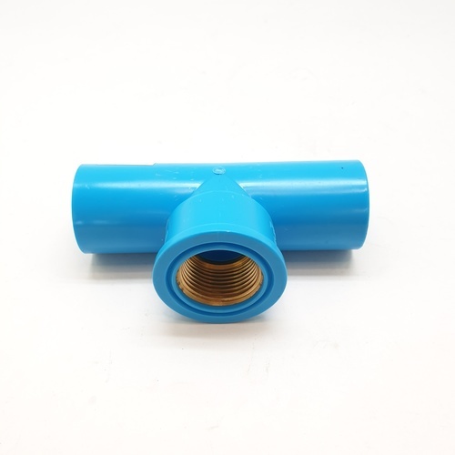 VAVO สามทาง เกลียวใน ทองเหลือง หนา 3/4(20) สีฟ้า