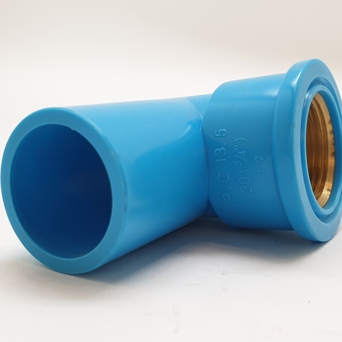 VAVO สามทาง เกลียวใน ทองเหลือง หนา 3/4(20) สีฟ้า