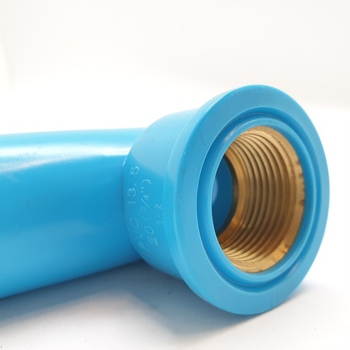 VAVO สามทาง เกลียวใน ทองเหลือง หนา 3/4(20) สีฟ้า