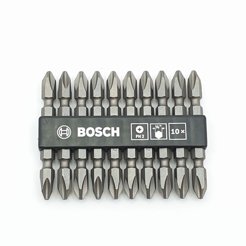 ផ្លែទួរណឺវីស PH 65mm. ពណ៌ប្រាក់ (10 ផ្លែ/បន្ទះ) Bosch
