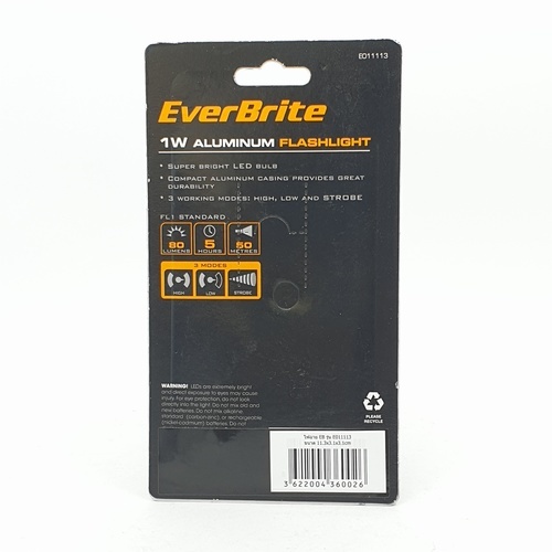 EVEBRITE ไฟฉาย EB ขนาด 3.1x128x3.1 cm รุ่น E011113 สีโครเมี่ยม