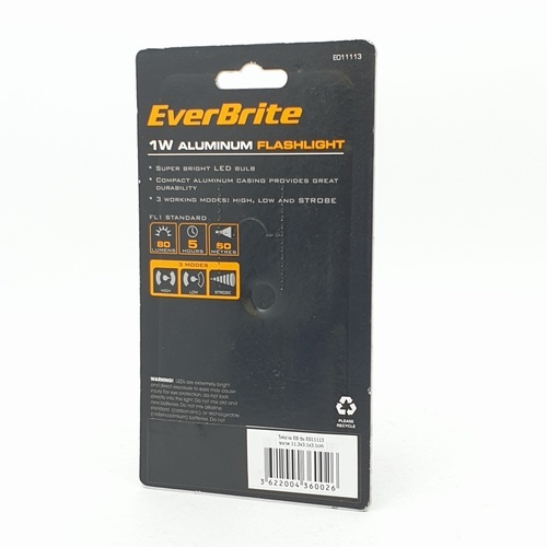 EVEBRITE ไฟฉาย EB ขนาด 3.1x128x3.1 cm รุ่น E011113 สีโครเมี่ยม