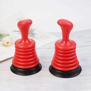 ICLEAN ปั๊มอ่างล้างหน้า PVC รุ่น M8019 ขนาด 11x11x18 ซม. สีแดง