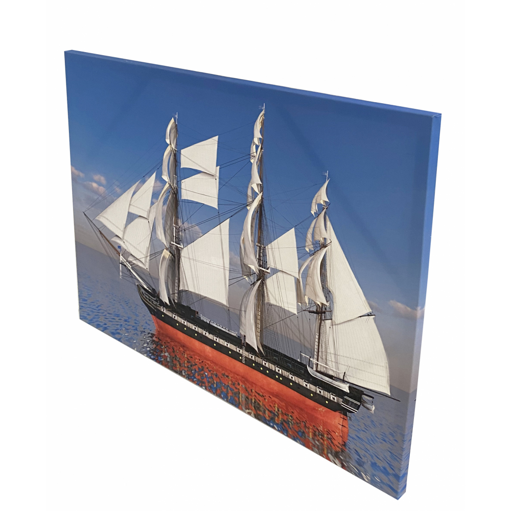 NICE ภาพพิมพ์ผ้าใบ Fengshui C7050-27 ขนาด 50x70ซม. เรือสำเภาขนทองคำ 