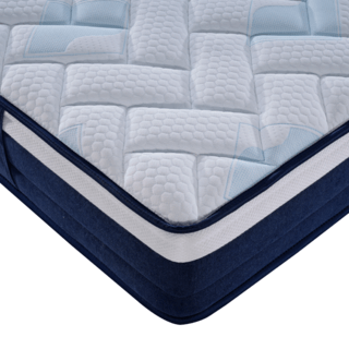 Truffle ที่นอนพ็อกเก็ตสปริง รุ่น Angelina ขนาด 180x200x21 ซม. (6ฟุต) สีขาว-น้ำเงิน