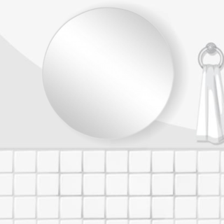 Nice กระจกเงาไม่มีกรอบ ทรงกลม รุ่น JLLS001-40  ขนาด 40x40 ซม. สีใส