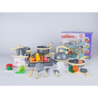 TOYS ชุดของเล่นอุปกรณ์ครัวและอุปกรณ์ครบเซ็ท(46ชิ้น) รุ่น 0233 ขนาด 28x18x23 ซม. คละสี