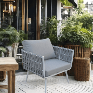 SUMMER SETเก้าอี้ outdoor อลูมิเนียม Lipe ขนาด 78x72x69 ซม. สีเทาอ่อน