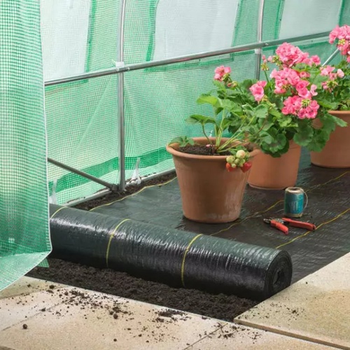 POLLOผ้าพลาสติกคลุมวัชพืช PE รุ่น GS-PE3 ขนาด 2x10M สีดำ