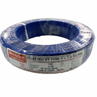 RACER ខ្សែភ្លើង IEC 01 THW 1x2.5 SQ.MM 100M. ខៀវ